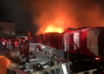 Fire outbreak in Ajah Market, Lagos