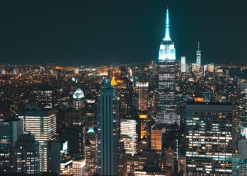 america, architecture, buildings, city, nature, cityscape, evening, illuminated, lights, manhattan, midtown, night sky, new york, new york city, nyc, night, outdoors, pinnacle, sky, skyline, skyscrapers, tower, travel, usa