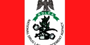 NDLEA displays suspicious sachets seized during ₦5.8bn Lagos drug bust.